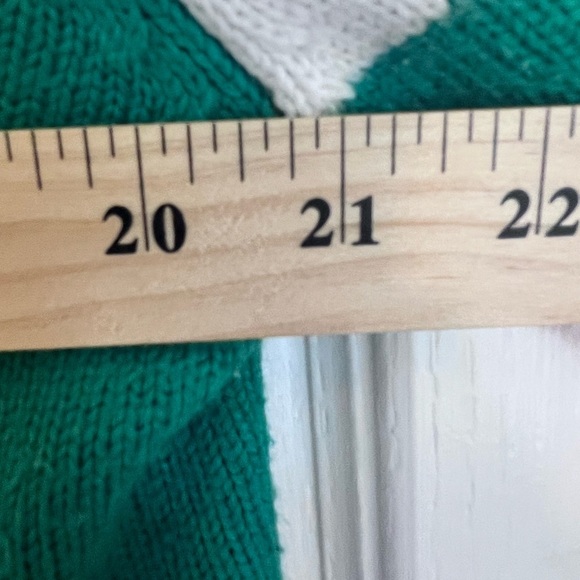 Ugly Christmas sweater reindeer wearing glasses striped sleeves Large size - Picture 9 of 9